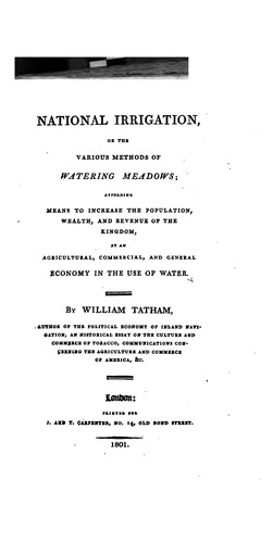 Cover for National irrigation, or, the various methods of watering meadows