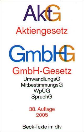 Cover for Aktiengesetz ; GmbH-Gesetz