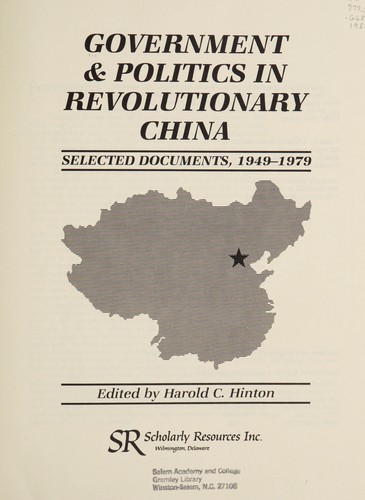 Cover for Government & politics in revolutionary China
