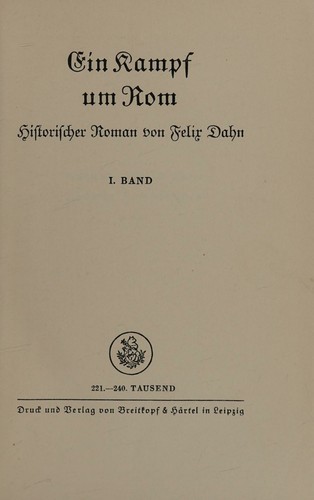 Cover for Ein Kampf um Rom