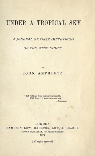 Cover for Under a tropical sky