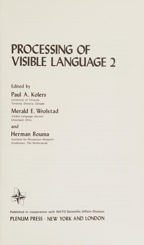 Cover for Processing of Visible Language 2