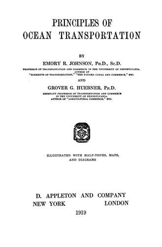 Cover for Principles of ocean transportation
