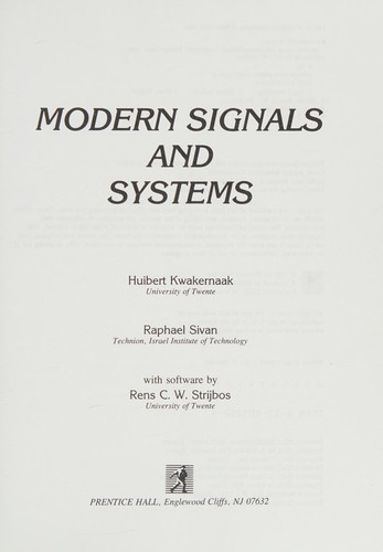 Cover for Modern signals and systems