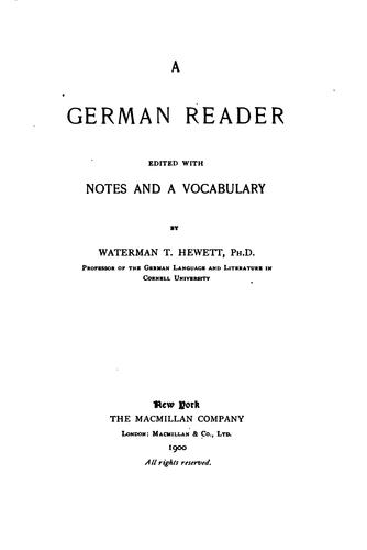 Cover for A German Reader