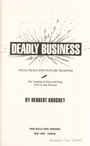 Cover for Deadly business
