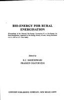 Cover for Bio-energy for rural energisation