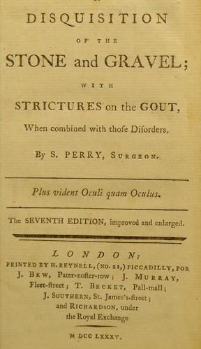 Cover for A disquisition of the stone and gravel