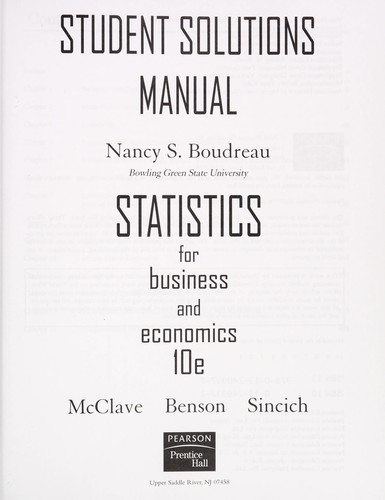 Cover for Statistics for Business & Economics
