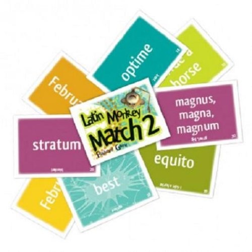 Cover for Latin Monkey Match 2 Flashcard Game