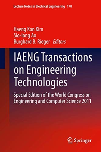 Cover for IAENG Transactions on Engineering Technologies