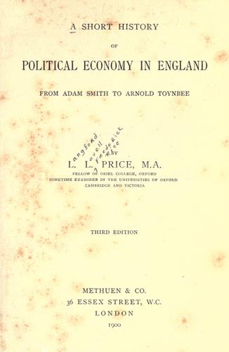 Cover for A short history of political economy in England