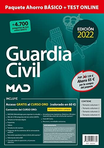 Cover for Paquete Ahorro BÁSICO Guardia Civil 2022. Ahorra 65 €