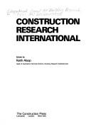 Cover for Construction research international
