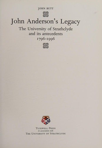 Cover for John Anderson's legacy