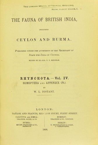 Cover for The Fauna of British India, including Ceylon and Burma