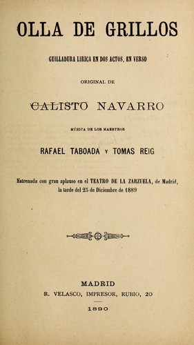Cover for Olla de grillos