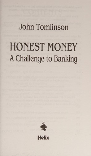 Cover for Honest Money