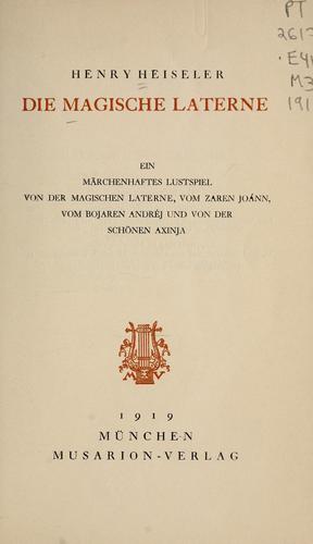 Cover for Die magische Laterne
