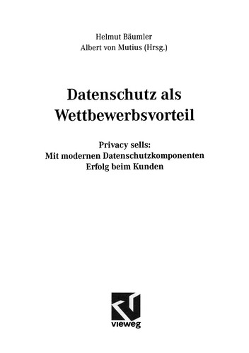 Cover for Datenschutz als Wettbewerbsvorteil