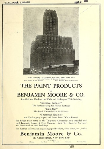 Cover for Paint products of Benjamin Moore & Co