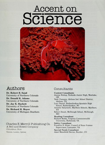 Cover for Accent on Science (A Merrill Science Program)