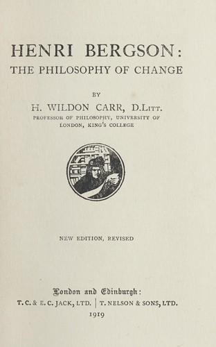 Cover for Henri Bergson: the philosophy of change