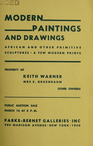 Cover for Modern paintings and drawings