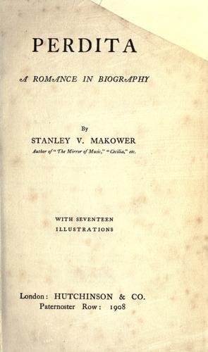 Cover for Perdita, a romance in biography