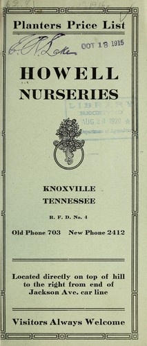Cover for Planters price list