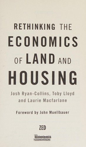 Cover for Rethinking the Economics of Land and Housing