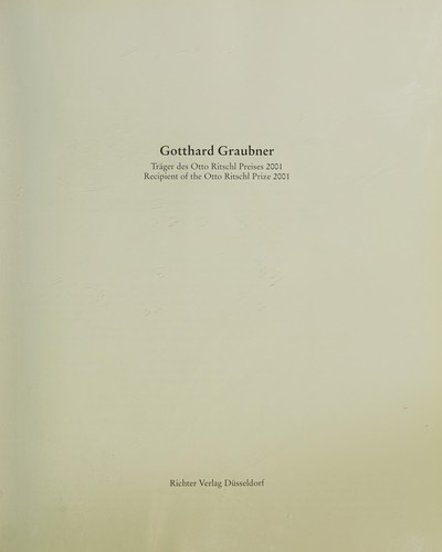 Cover for Gotthard Graubner: Tr ager des Otto-Ritschl-Preises 2001