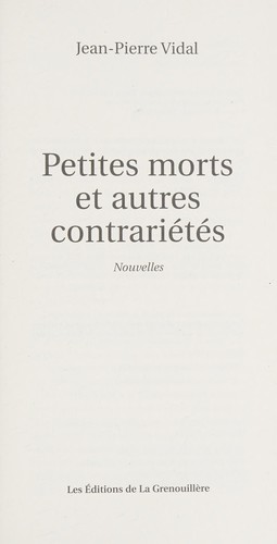 Cover for Petites morts et autres contrariétés