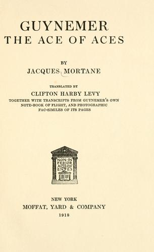 Cover for Guynemer, the ace of aces