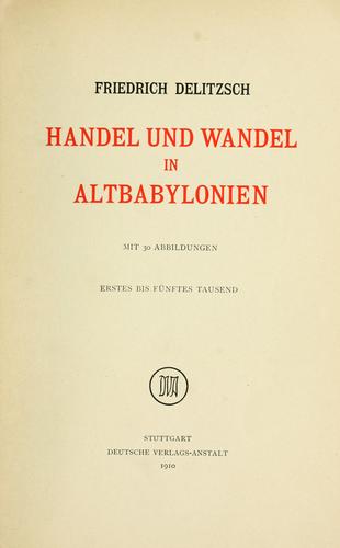 Cover for Handel und wandel in Altbabylonien