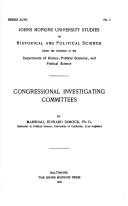 Cover for Congressional investigating committees.