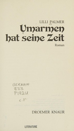 Cover for Umarmen hat seine Zeit