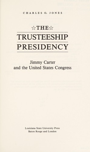 Cover for The trusteeship presidency