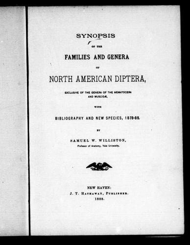 Cover for Synopsis of the families and genera of North American Diptera