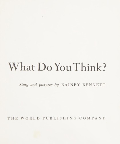 Cover for What do you think?