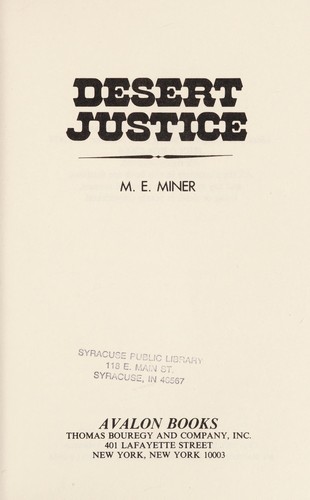 Cover for Desert Justice