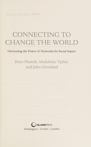 Cover for Connecting to change the world