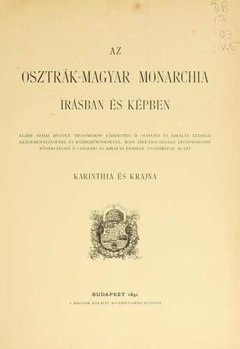Cover for Az Osztrák-magyar monarchia irásban és képben