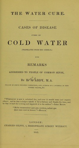 Cover for The water cure