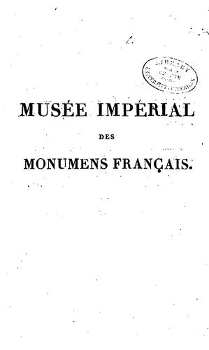 Cover for Musée impérial des monumens français.