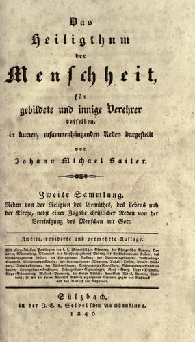 Cover for Heiligthum der Menschheit f©·ur gebildete und innige Verehrer desselben in kurzen, zusammenh©·angenden Reden dargestellt