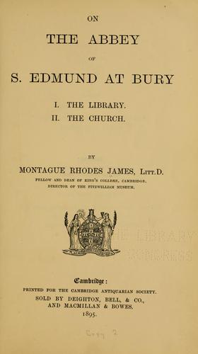 Cover for The abbey of S. Edmund at Bury