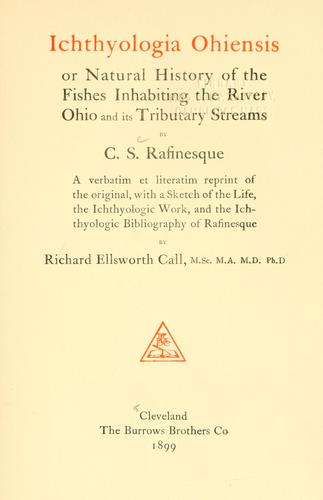 Cover for Ichthyologia ohiensis
