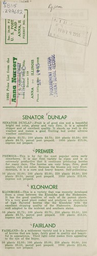 Cover for 1955 price list from the Anna Nursery