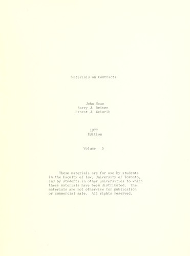 Cover for Materials on contracts